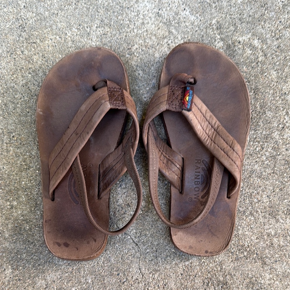 Rainbow Brown Kids Flip Flops